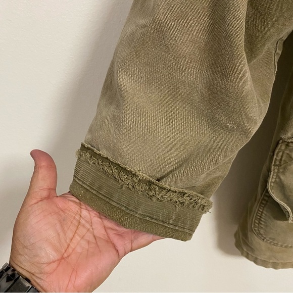 L.L. Bean Jacket Men's XL Tall Distressed Olive Green Barn Chore Coat lined - Picture 5 of 15